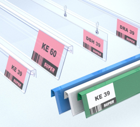 Datastrips for wire shelves and baskets