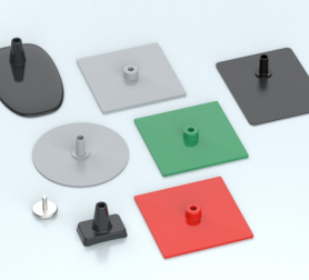 Plastic, metal and magnetic display bases