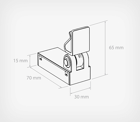 Adjustable magnetic sign holder MAG-SW-SIGN drawing with dimensions