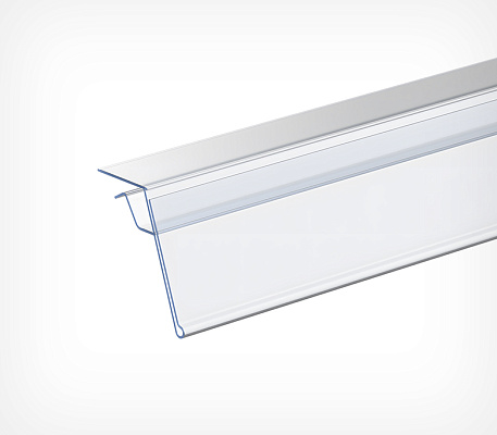 Label holder for glass shelves GLS