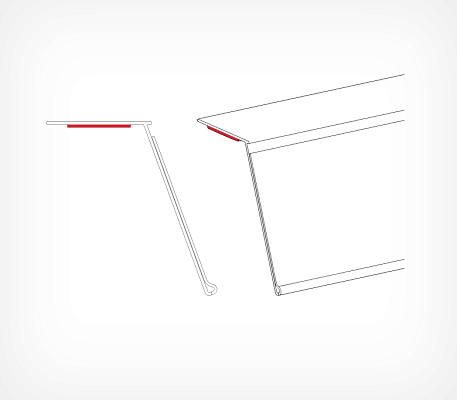 Universal datastrip with adhesive tape HEL drawing with dimensions