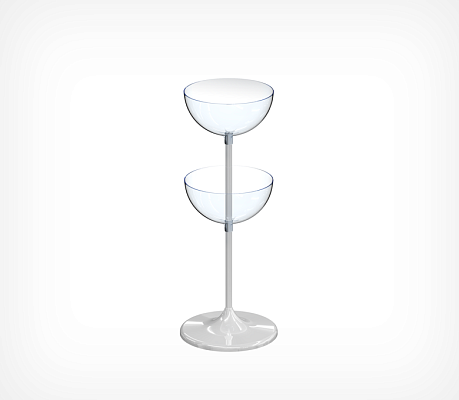 Using the double level display with 2 bowls UNIBOWL-TOWER-2