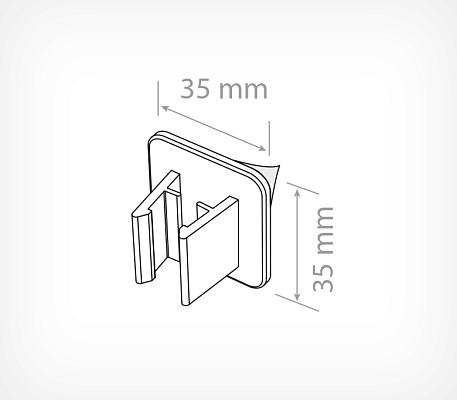 Foam tape clip for big frames WB-CLIP 90 drawing with dimensions