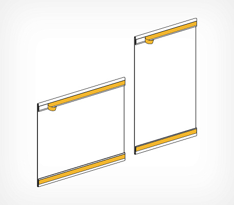 Plastic sleeves with adhesive tape PS-T drawing with dimensions
