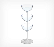 Triple level display with 3 bowls