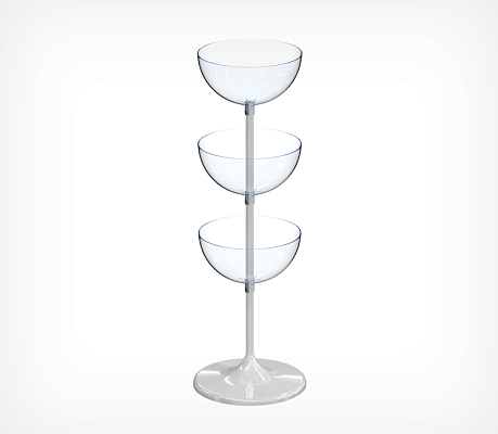 Using the triple level display with 3 bowls UNIBOWL-TOWER-3