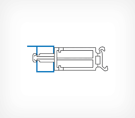 Clip for datastrip COS, long COS-CLIP-L drawing with dimensions