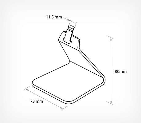 Universal ESL stand with stable base OPTIVISTA drawing with dimensions