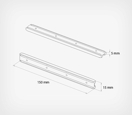 Connector for price board PB-CONNECTOR drawing with dimensions