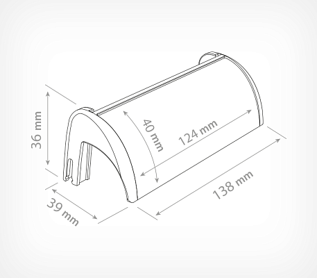 Clip for PRO30 profile PRO-CLIP drawing with dimensions