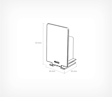 Pusher house H63 W38 mm NORMA drawing with dimensions