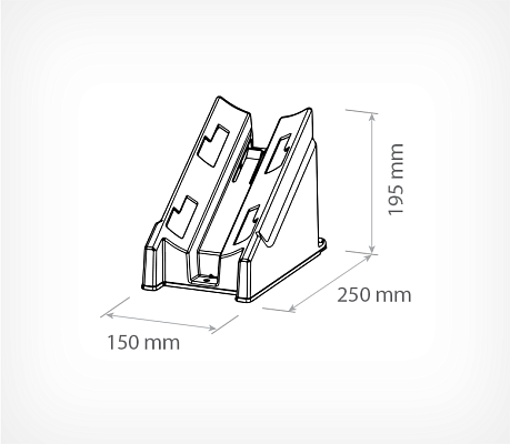 Plastic Shelf Support  drawing with dimensions