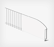 Breakable 120 mm T-divider with 80 mm high T-front