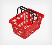 Plastic shopping basket with 2 plastic handles