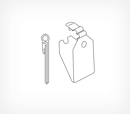 Injected label holder for hooks PP-TAG drawing with dimensions