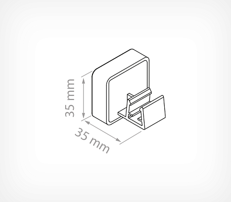 Plastic frame magnetic holder MAGNET-00 drawing with dimensions