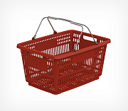 Plastic shopping basket with 2 metal handles, 30 liters