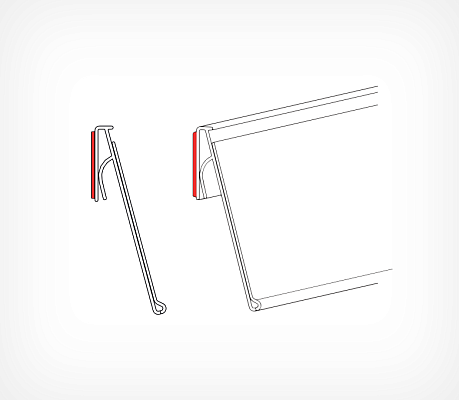 Universal datastrip with adhesive tape. CLPT drawing with dimensions