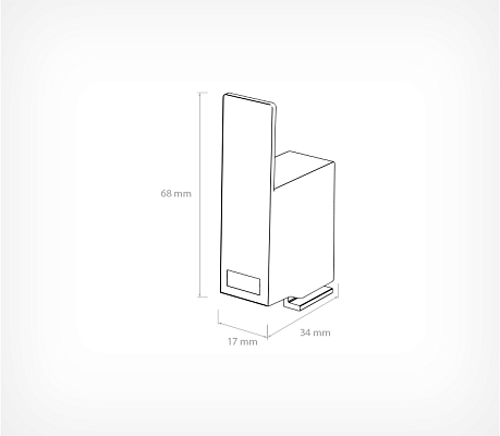 Pusher house 15х68 mm SLIMA drawing with dimensions