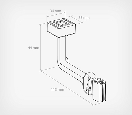 Swivel magnetic sign holder MGT-SW-SUPERGRIP drawing with dimensions