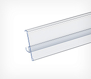 Price label holder for TEGO type shelves