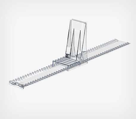 Track for back support with small plastic back support BACK+BACKLINE