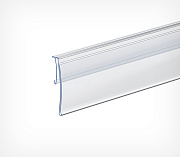 Flip-up datastrip for Gokcelik shelves
