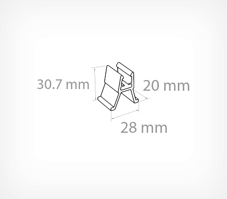 Clip for CP-Profile CP-CLIP drawing with dimensions