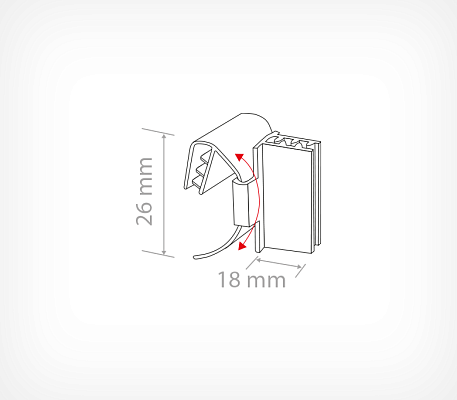 SUPERGRIP shelftalker holder SGKLG drawing with dimensions