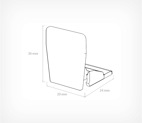 Clip for Pusher Guide FORTA CLIP-19-1 drawing with dimensions