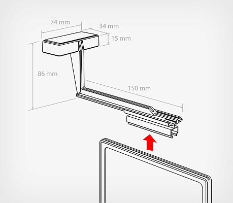 Magnetic plastic frame holder MGT-SGT-G-PF drawing with dimensions