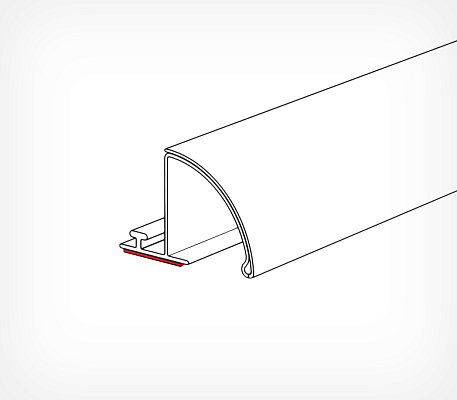 Curved branding profile PRO30 drawing with dimensions