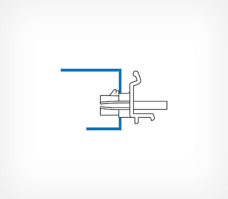 Clip for datastrip LF LF-CLIP drawing with dimensions