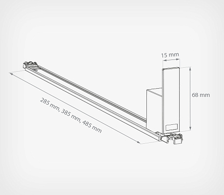 Slim high pusher with no front FORTA SLIMA-0 drawing with dimensions