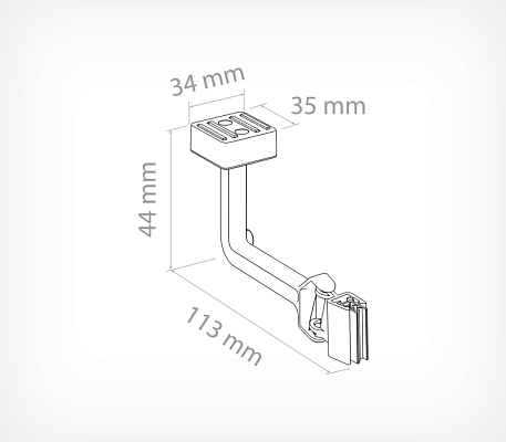 Swivel magnetic frame holder MGT-SW drawing with dimensions