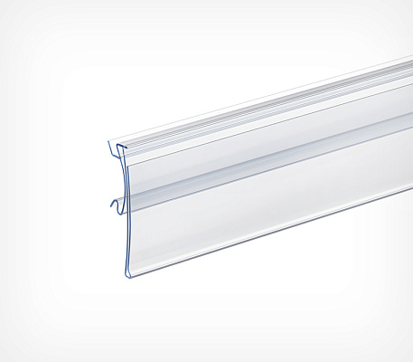 Flip-up price label holder for shelves with 25mm C-channel HSAC