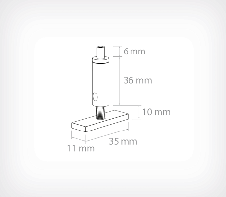 Adjustable wire holder FLEXIFIXER drawing with dimensions