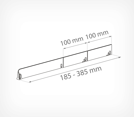 Breakable 30 mm divider DIV30-B drawing with dimensions