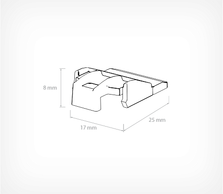 Clip for Pusher Guide FORTA CLIP-19-0 drawing with dimensions