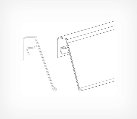 Datastrip for wire baskets KE drawing with dimensions