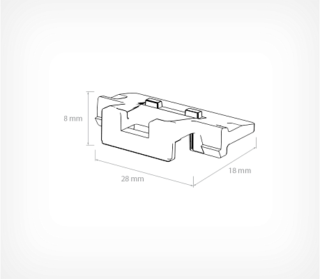Clip for Pusher Guide FORTA CLIP-34-0 drawing with dimensions