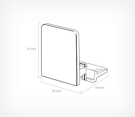 Clip for Pusher Guide FORTA CLIP-34-1 drawing with dimensions