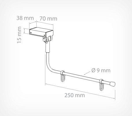 Magnetic sign holder with angle adjustment MAG-SW-TUBE-L drawing with dimensions