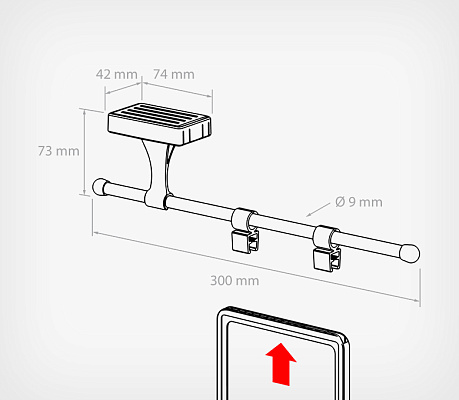 Magnetic frame sign holder MGT-FLEX-TUBE-I-PF drawing with dimensions