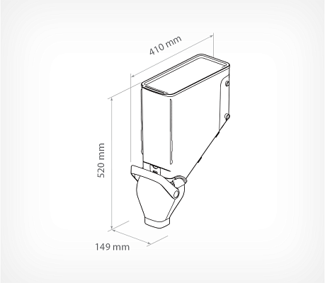 FLOW PRO 12 gravity bin  drawing with dimensions