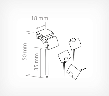 Universal stick price holder MINISTICK drawing with dimensions