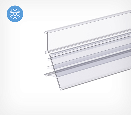 Datastrip with integrated front riser for Linde/Carrier shelves LFS