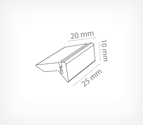 Plastic price holder PRISM drawing with dimensions