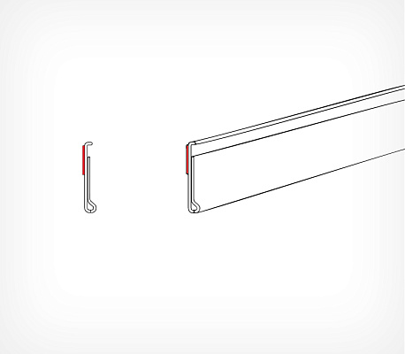 Universal datastrip with adhesive tape (30) DBR30 drawing with dimensions