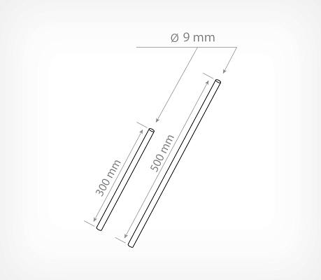 Aluminum tube ALUTUBE drawing with dimensions